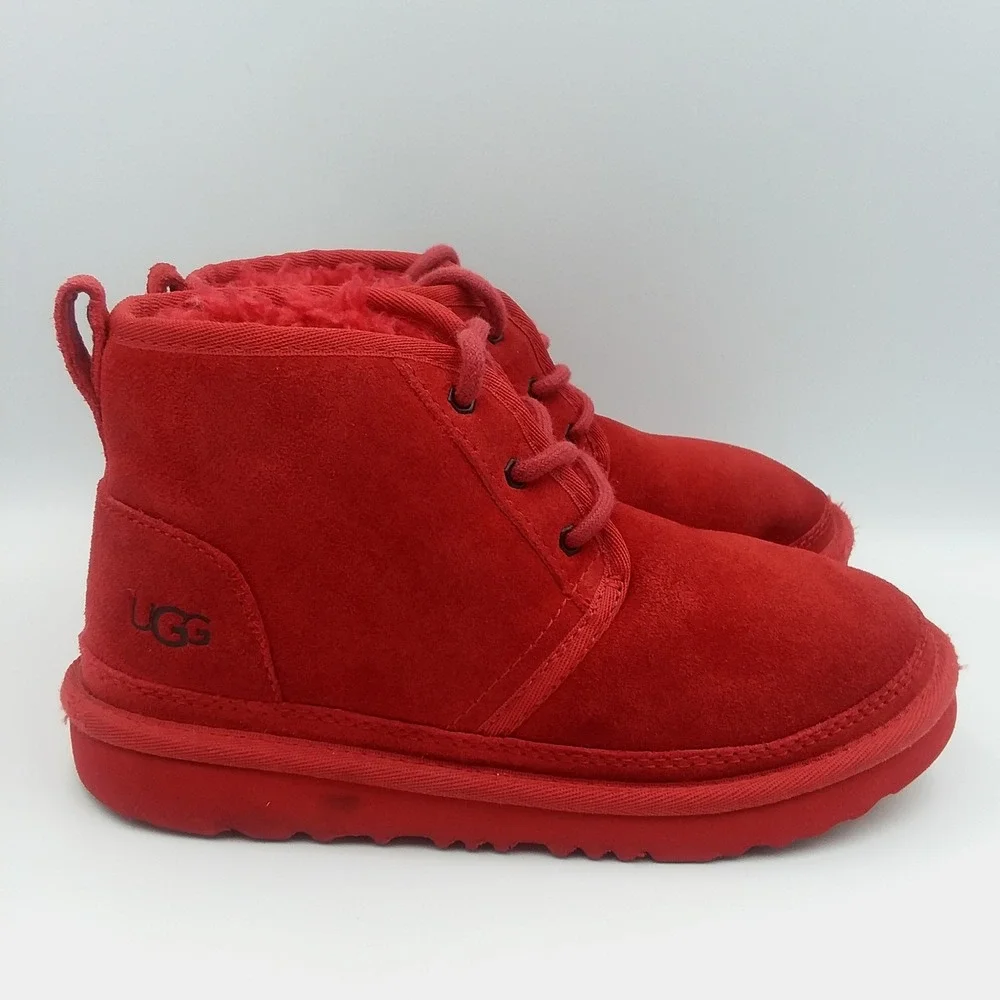 Ugg Neumel II Fluff Chukka Boots Big Kids Young Sz3 Suede Samba Red Chukka Boots